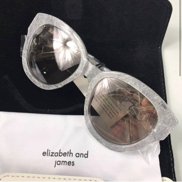 Elizabeth & James Women's Ice Crystal Round Retro Sunglasses 55mm New - Picture 3 of 8